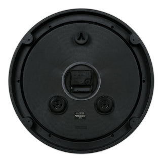 Back image of the 404-3015CC 15-inch Indoor/Outdoor Payton Wall Clock showing the battery compartment, the quartz movement, and the hanging hole.