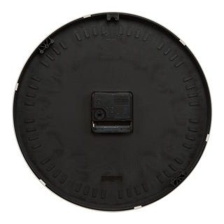 Back image of the 404-3028A Brushstroke 11 inch wall clock showing the battery compartment and quartz movement