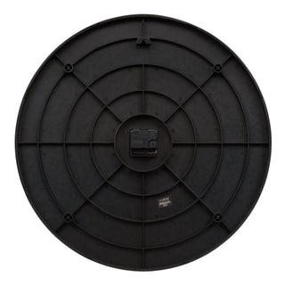 Back view of clock showing the battery cover and hanging hook. 