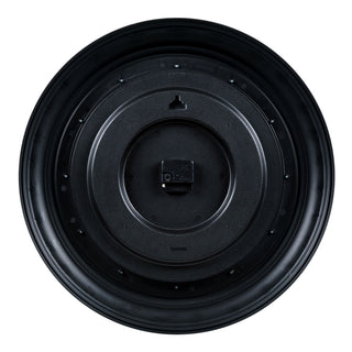 Back image of the 404-3056 22-inch Lakeside Wall Clock showing the battery compartment, quartz movement, and the hanging hole.