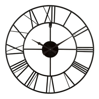 404-3451 Black clock face with Roman numerals on a white background
