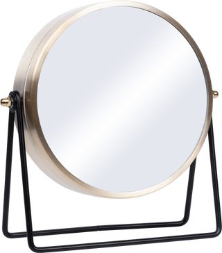 404-3719 Stiles Swivel Tabletop Metal Clock with Mirror