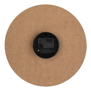 Back image of the 404-3828K 11-inch Whitman Wall Clock showing the battery compartment, the quartz movement, and the hanging hole.