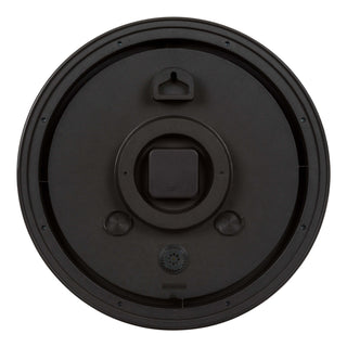 Back image of the 433-3841MV2T 15.75-inch Margaritaville® Indoor Outdoor Wall Clock showing the hanging hole and the weather resistant battery cover.