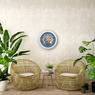 433-3841MV6T 15.75-inch Margaritaville Indoor/Outdoor Wall Clock w/ Temperature